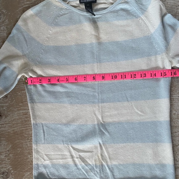 Club Monaco silk knit baby blue stripe sweater - Picture 14 of 15